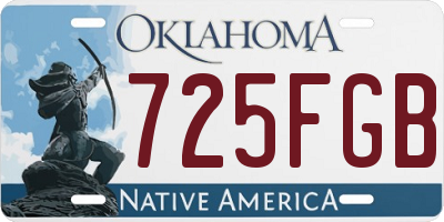 OK license plate 725FGB