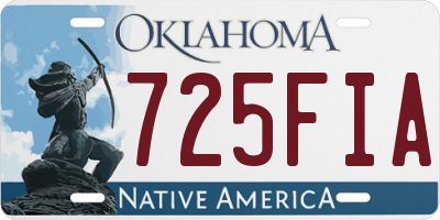 OK license plate 725FIA