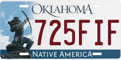OK license plate 725FIF