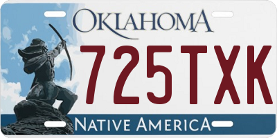 OK license plate 725TXK
