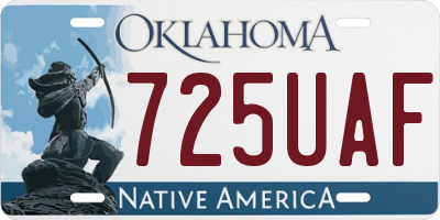 OK license plate 725UAF