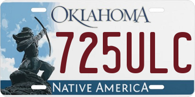OK license plate 725ULC