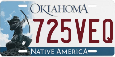 OK license plate 725VEQ