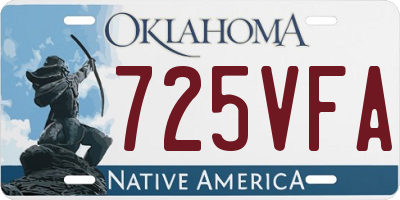 OK license plate 725VFA