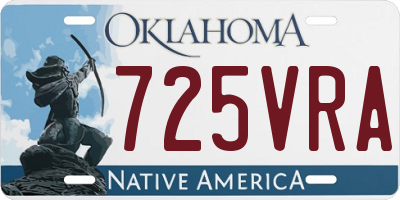 OK license plate 725VRA