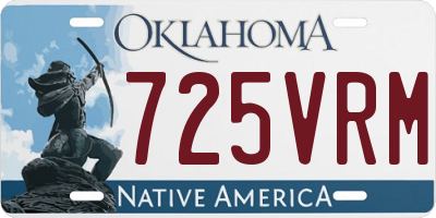 OK license plate 725VRM