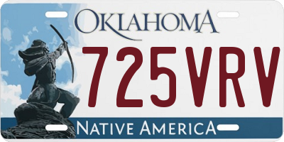 OK license plate 725VRV