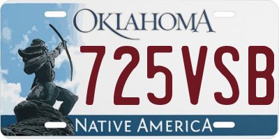 OK license plate 725VSB