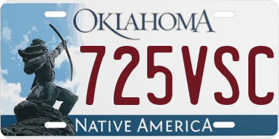 OK license plate 725VSC