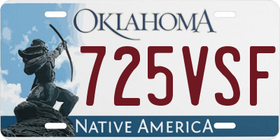 OK license plate 725VSF