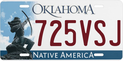 OK license plate 725VSJ