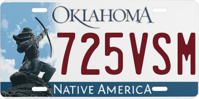 OK license plate 725VSM