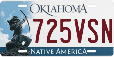 OK license plate 725VSN