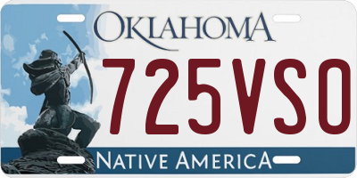OK license plate 725VSO