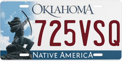 OK license plate 725VSQ