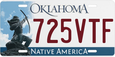 OK license plate 725VTF