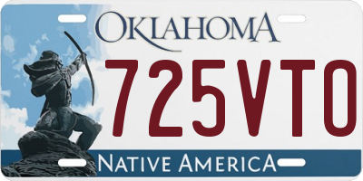 OK license plate 725VTO