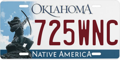 OK license plate 725WNC