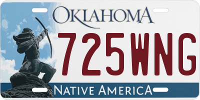 OK license plate 725WNG