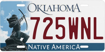 OK license plate 725WNL