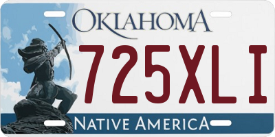 OK license plate 725XLI