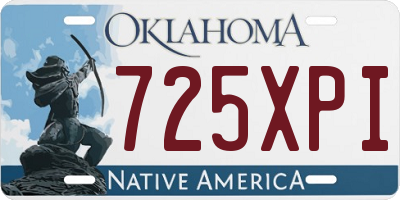 OK license plate 725XPI