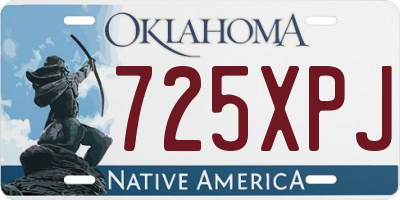 OK license plate 725XPJ