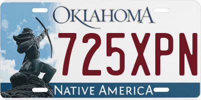 OK license plate 725XPN