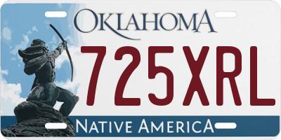 OK license plate 725XRL