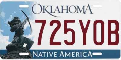 OK license plate 725YOB