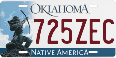 OK license plate 725ZEC