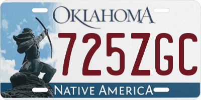 OK license plate 725ZGC