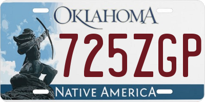 OK license plate 725ZGP