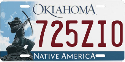 OK license plate 725ZIO