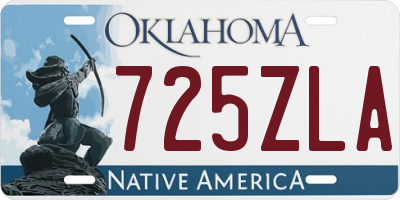 OK license plate 725ZLA