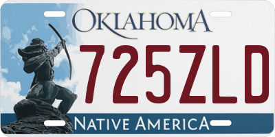 OK license plate 725ZLD