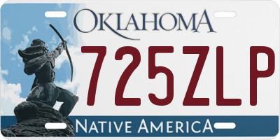 OK license plate 725ZLP