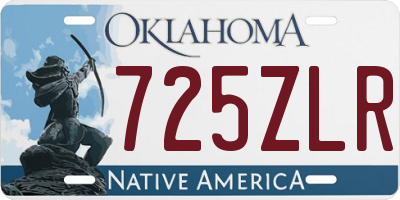 OK license plate 725ZLR