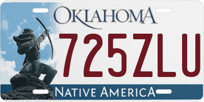 OK license plate 725ZLU