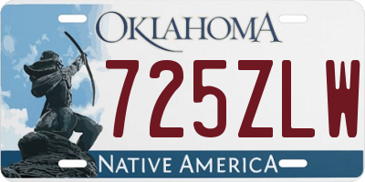 OK license plate 725ZLW