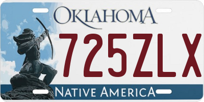 OK license plate 725ZLX