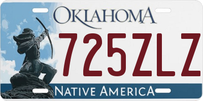 OK license plate 725ZLZ