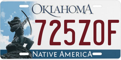 OK license plate 725ZOF