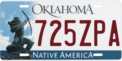 OK license plate 725ZPA
