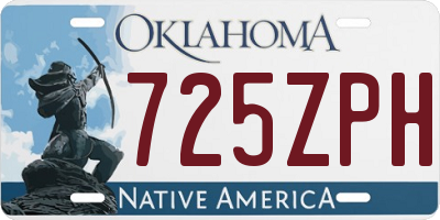 OK license plate 725ZPH