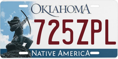OK license plate 725ZPL