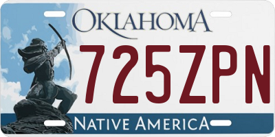 OK license plate 725ZPN