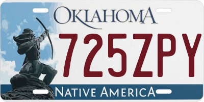 OK license plate 725ZPY