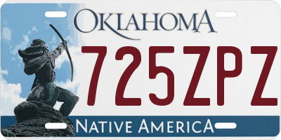 OK license plate 725ZPZ