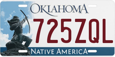 OK license plate 725ZQL